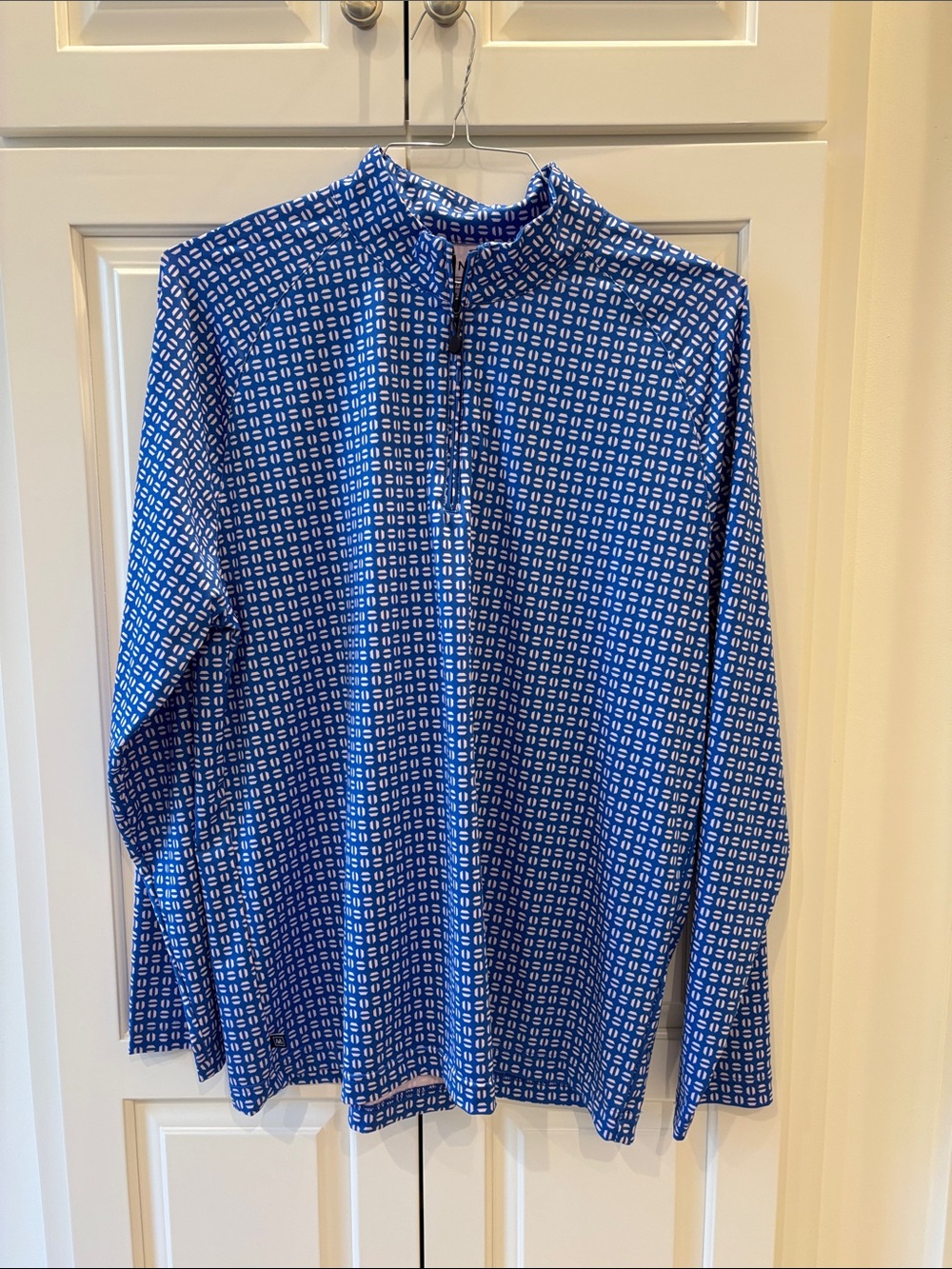 Mizzen+Main Royal Blue Geometric Long-Sleeve Quarter-Zip